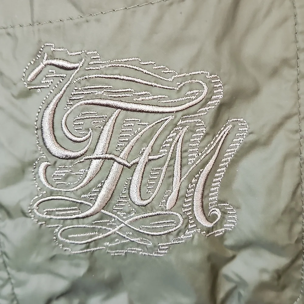 7 For All Mankind Military Green Lightweight Zip‎ Bomber Jacket Large